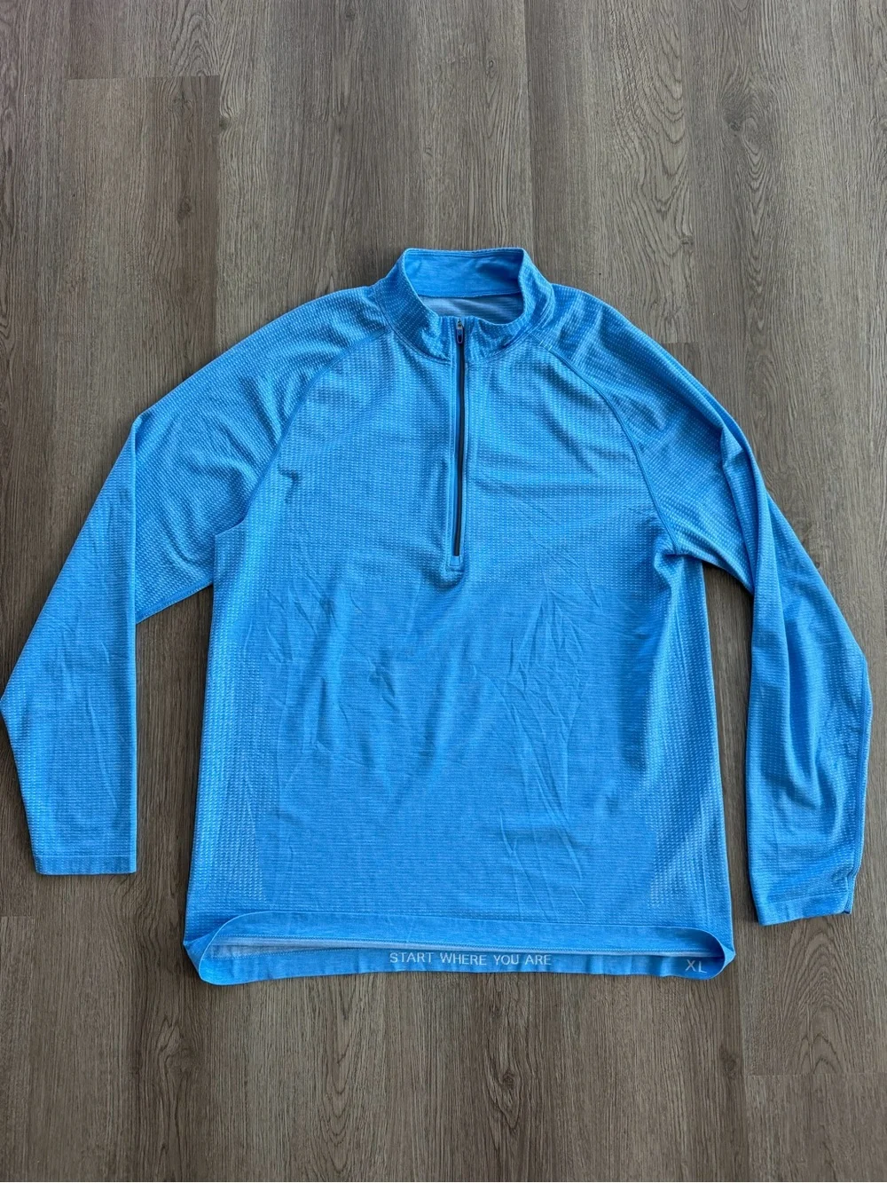 Lululemon Pullover Mens XL Quarter Zip Metal Vent Tech Blue Performance Stretch